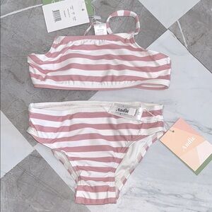 NEW Andie Kids bikini Swim Set in Pink and White Stripes sz 4T
